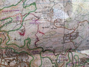 Referance: The new green trail (Sara drew it onto our map... in red)