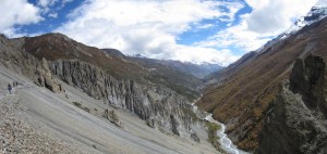 Landslide area on the way to Tilicho Base Camp