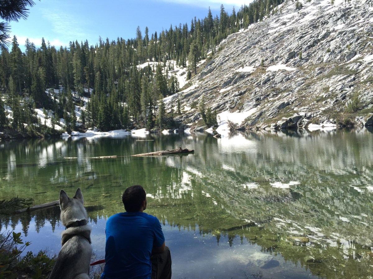 Tzachi and Summit enjoying the view of Little Boulder Lake
